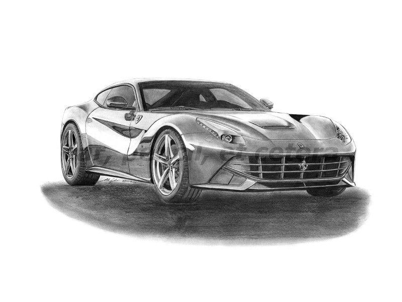 800x600 Drawn Ferrari Pencil Sketch - Ferrari Car Sketch