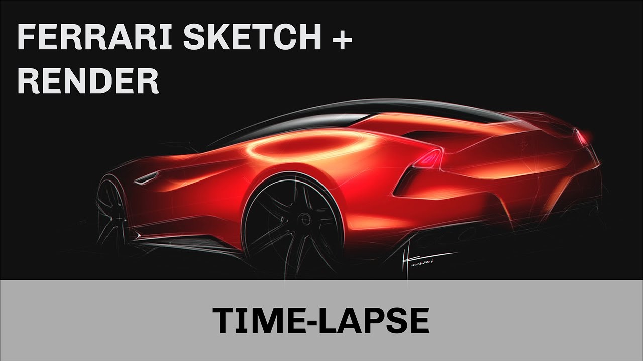 1280x720 Ferrari Car Design Sketch And Render Sketchbook Pro - Ferrari Design Sketch