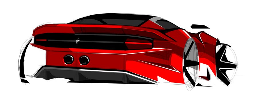 900x320 Ferrari Concept Design Sketch 2 Supercar Sketches - Ferrari Design Sketch