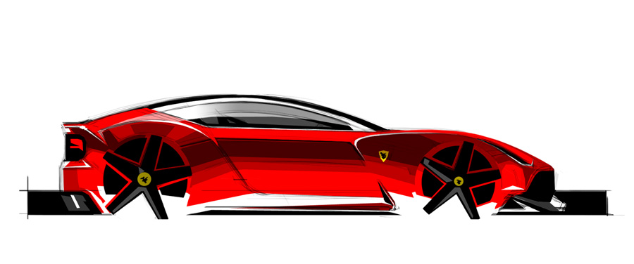 900x376 Ferrari Concept Design Sketch 5 Supercar Sketches - Ferrari Design Sketch