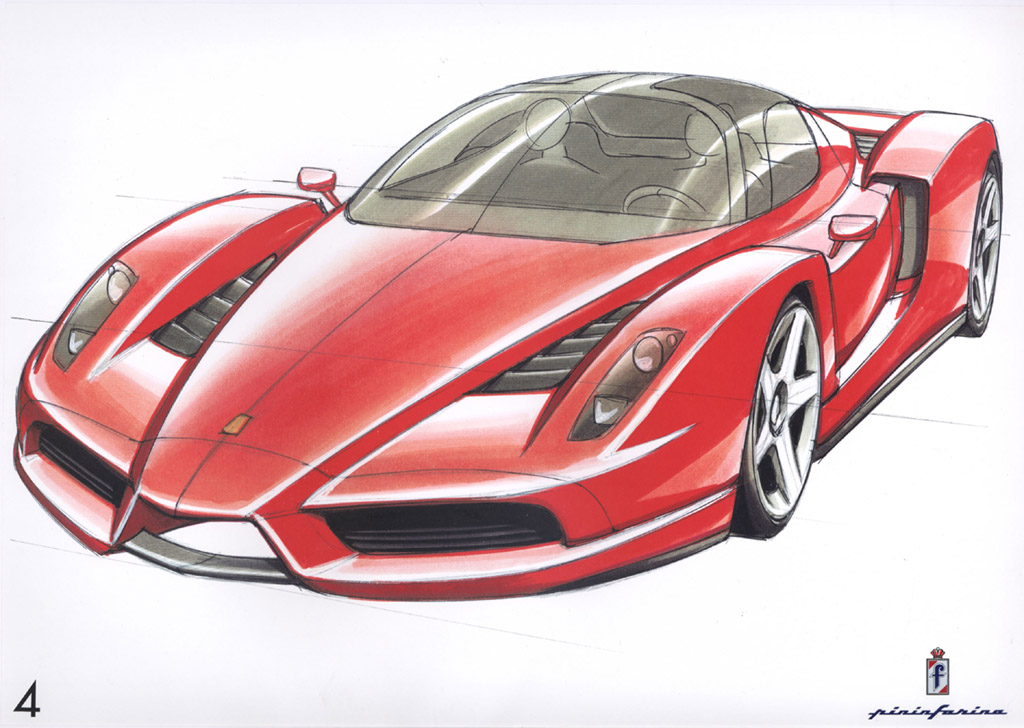 1024x728 Ferrari Enzo - Ferrari Design Sketch