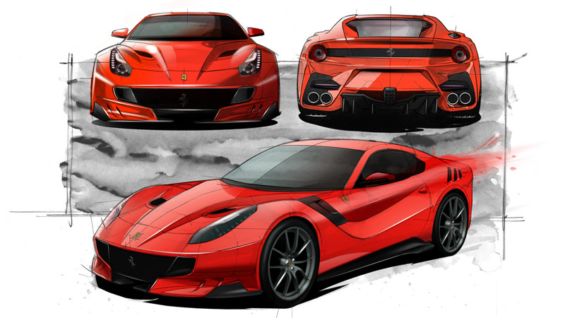 800x450 Ferrari F12tdf Track Level Performance On The Road - Ferrari Design Sketch