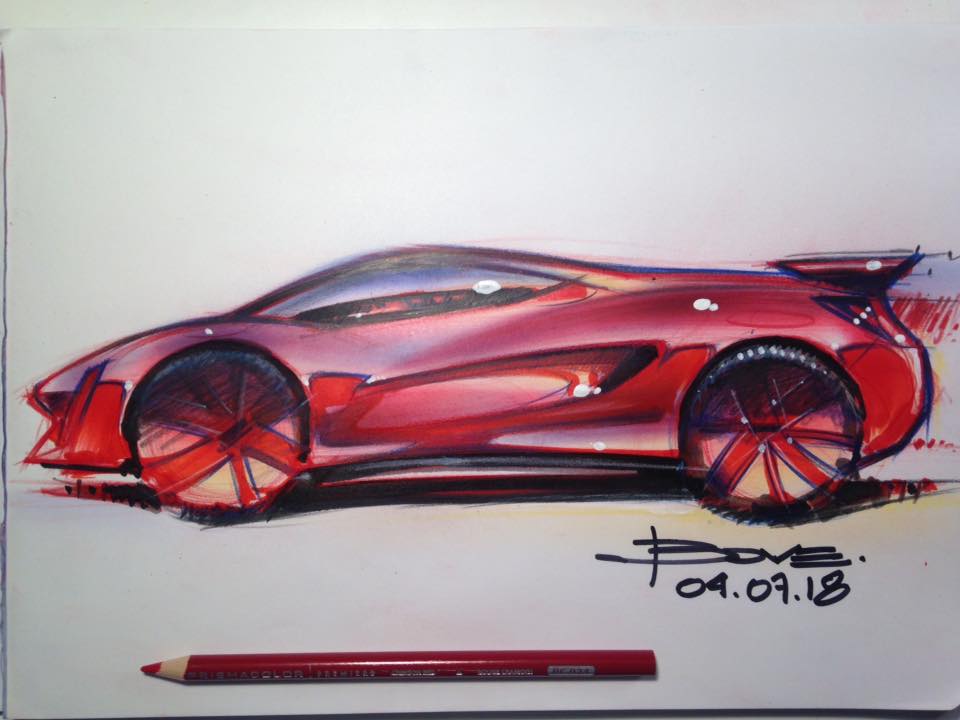 960x720 How To Draw A Red Ferrari Sketch Tutorial - Ferrari Design Sketch