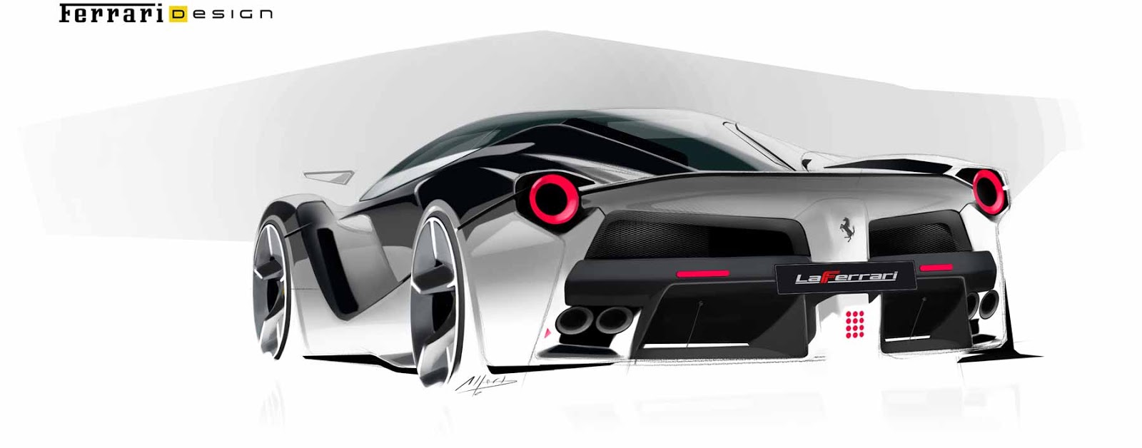 1600x628 Car Design Malaysia Lakaran Gempak Untuk La Ferrari (Sketch) - Ferrari Design Sketch