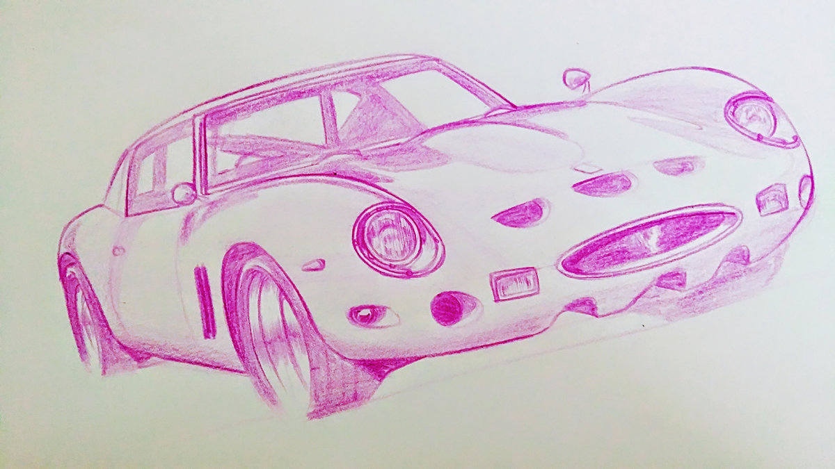 1200x675 Ferrari 250 Gto Pencil Sketch - Ferrari Logo Sketch