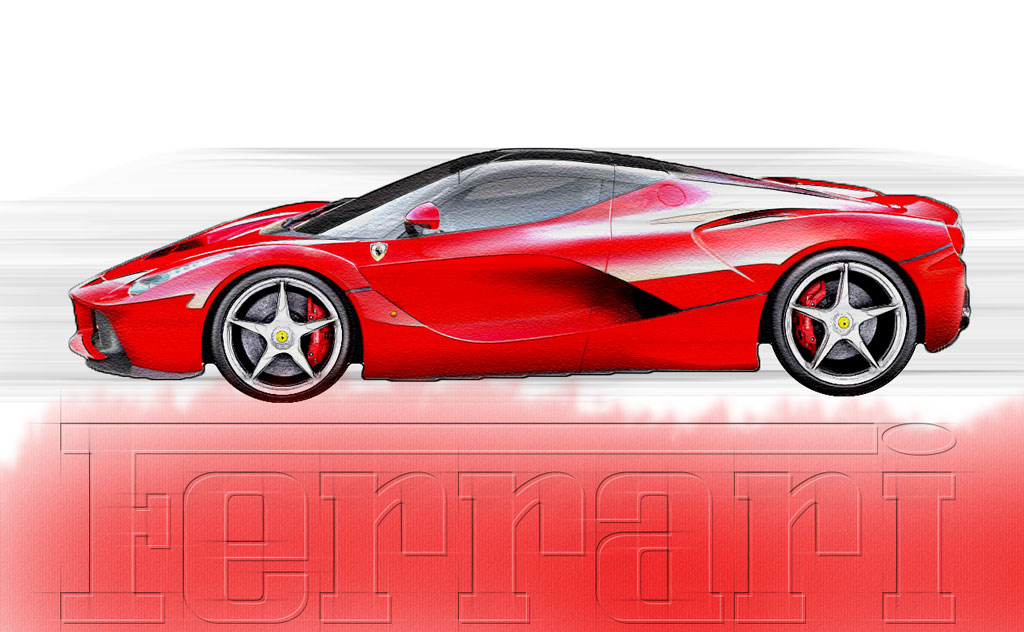 1024x632 Ferrari Sketch Digital Reality - Ferrari Sketch