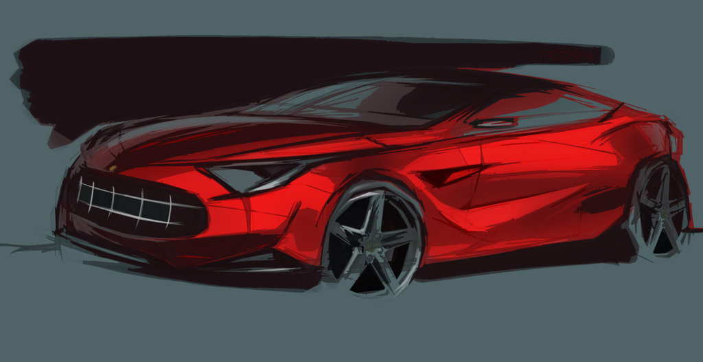 1024x527 Ferrari Sketch Fcd94 By Fcd94 - Ferrari Sketch