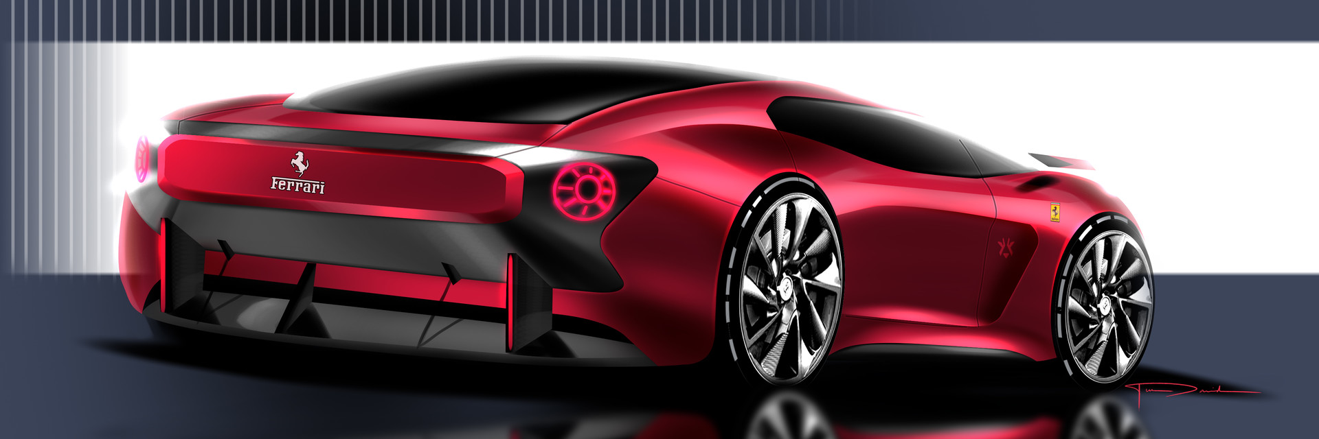 1920x640 Ilel David - Ferrari Sketch