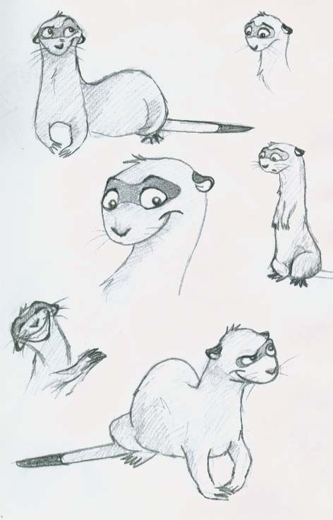472x736 Ferret Sketch By ~littlenlost Weasel - Ferret Sketch
