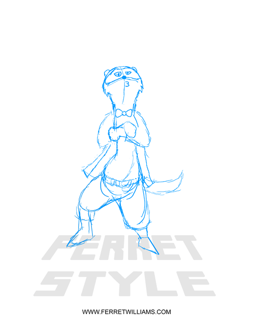 500x625 Gangnam Style Ferret Sketch By Ferretwilliams - Ferret Sketch