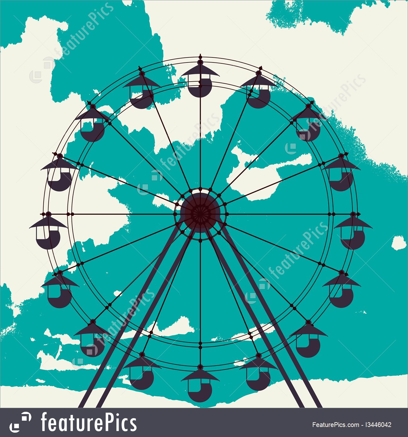 1300x1392 Ferris Wheel Sketch Illustration - Ferris Wheel Sketch