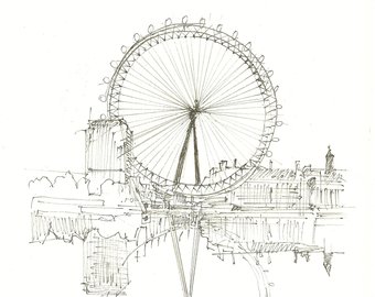 340x270 Ferris Wheel Sketch Etsy - Ferris Wheel Sketch