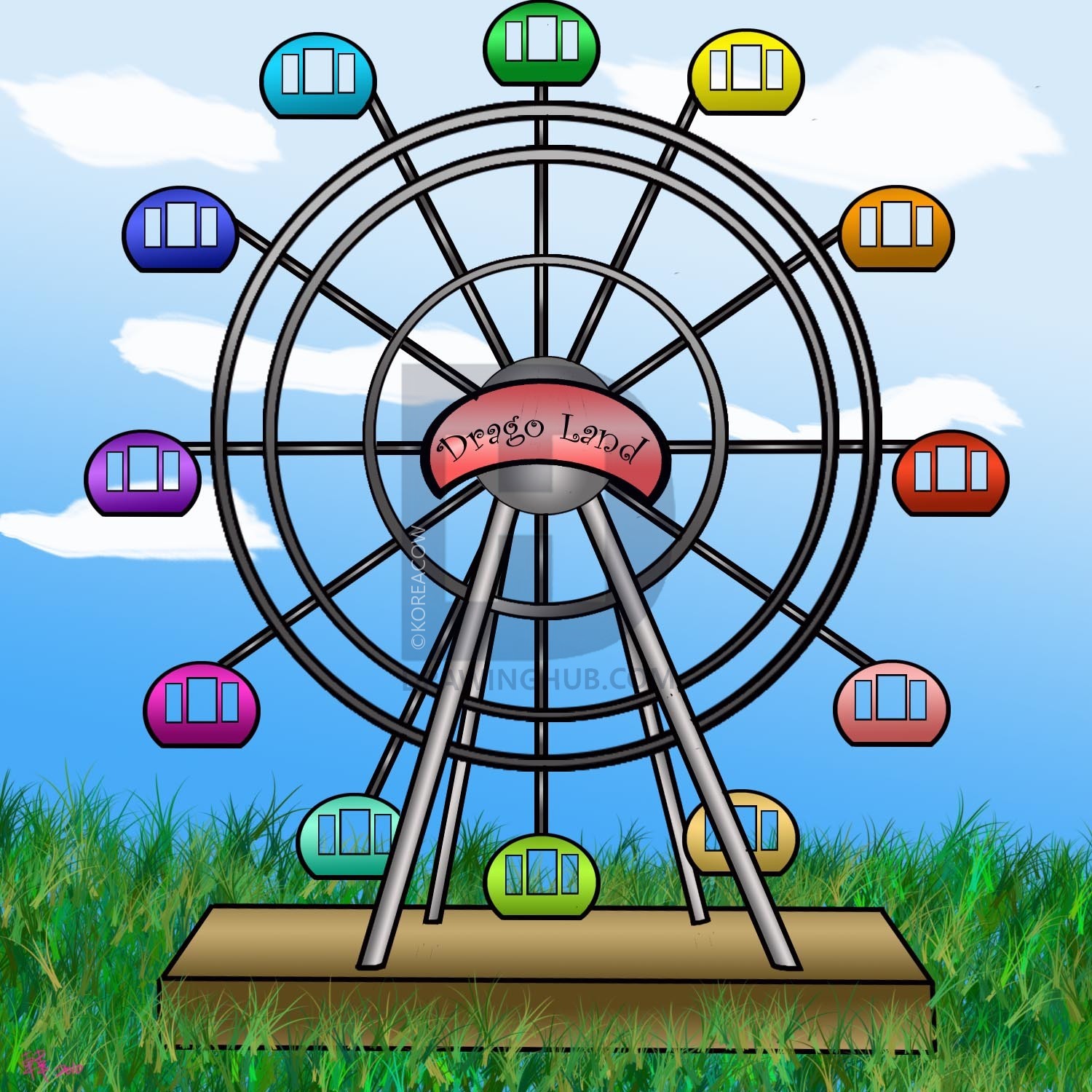 1500x1500 How To Draw A Ferris Wheel, Step By Step, Drawing Guide, By - Ferris Wheel Sketch