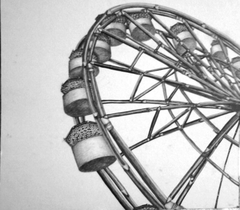 814x712 Pencil Ferris Wheel By Riorae - Ferris Wheel Sketch