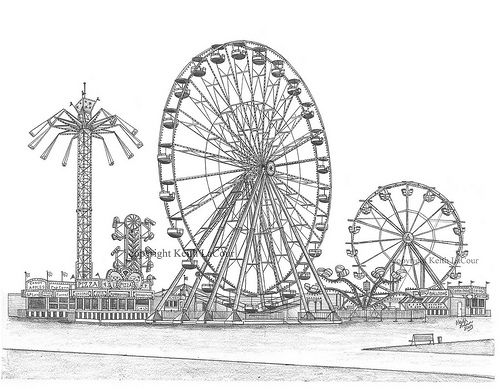 500x389 Ferris Wheel Drawings - Ferris Wheel Sketch