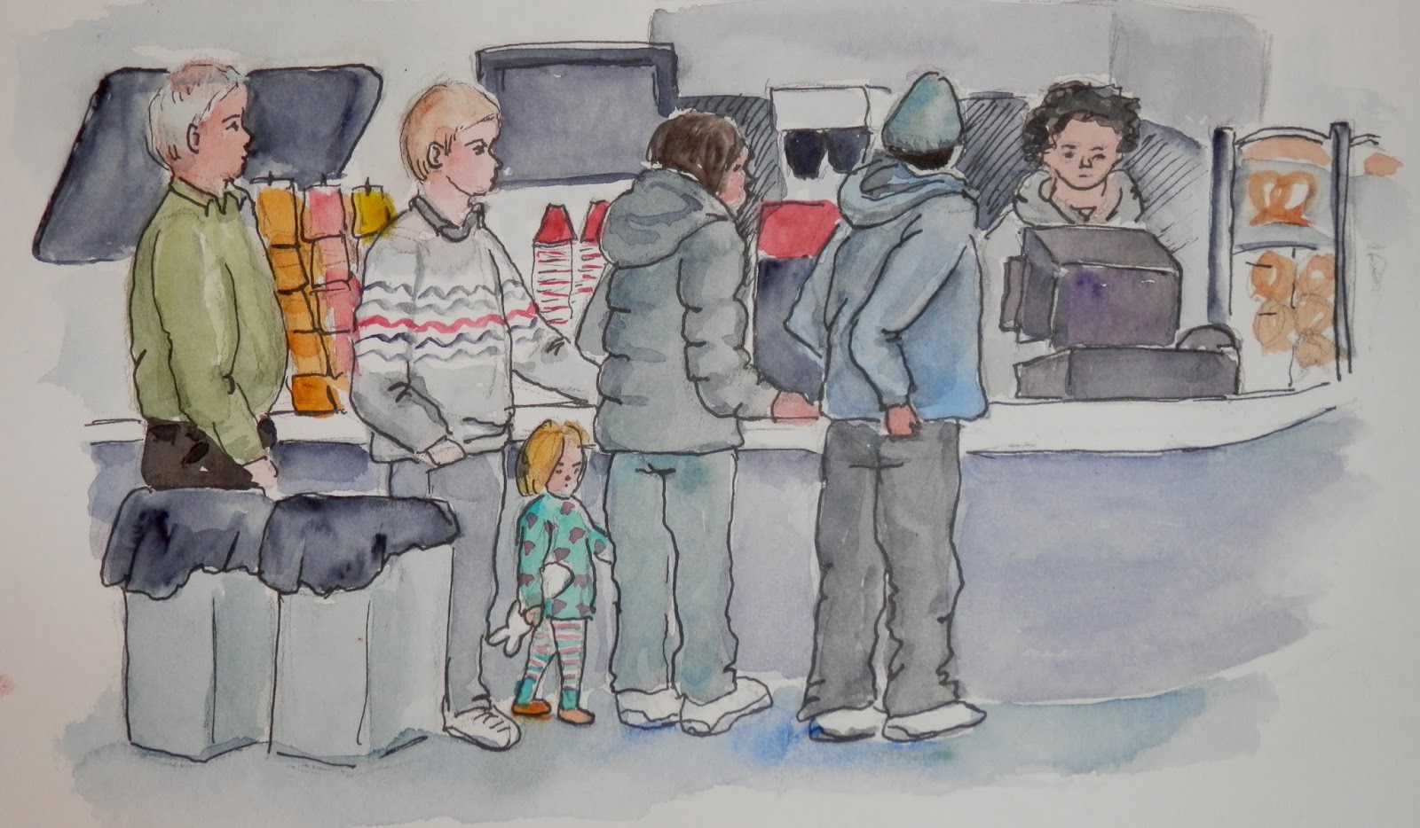 1600x934 Watercolors By Joan 2 Ferry Sketch - Ferry Sketch