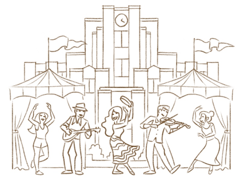 800x600 Festival Sketch By Steve Lowtwait - Festival Sketch