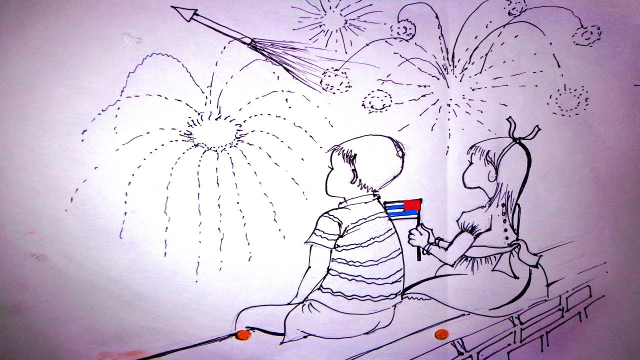 1280x720 Sketch Of Diwali Festival Diwali Drawing For Kid Diwali Drawing - Festival Sketch