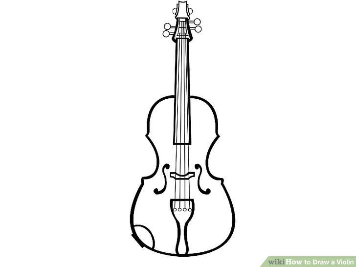 728x546 How To Draw A Violin 15 Steps (With Pictures) - Fiddle Sketch