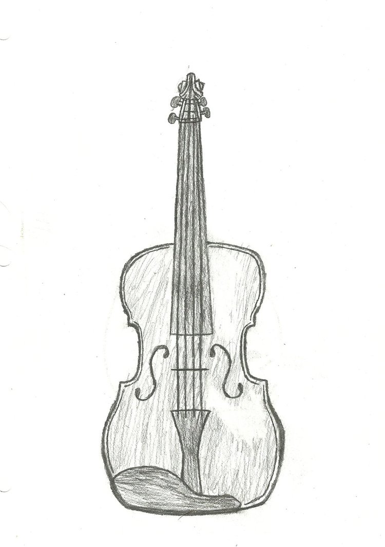 750x1064 Violin Sketch By Boltrobankai - Fiddle Sketch
