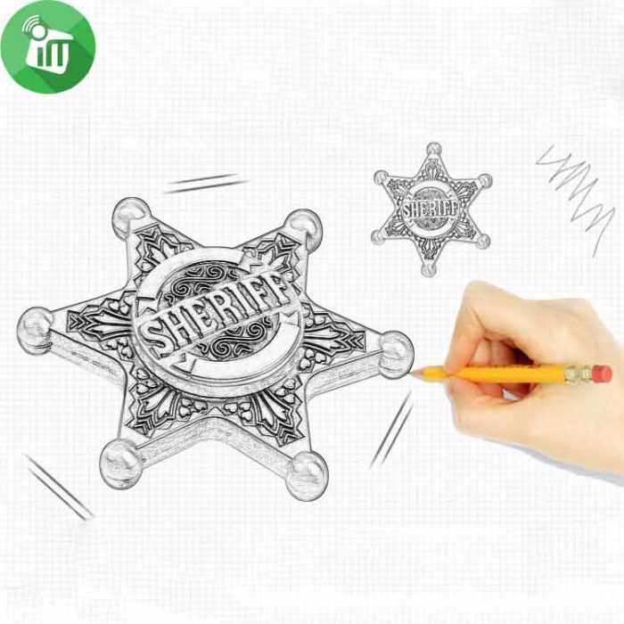 700x700 Sheriff Metal Fidget Spinner - Fidget Spinner Sketch