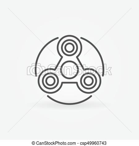 450x470 Simple Fidget Spinner Icon. Vector Toy Concept Symbol In Thin Line - Fidget Spinner Sketch