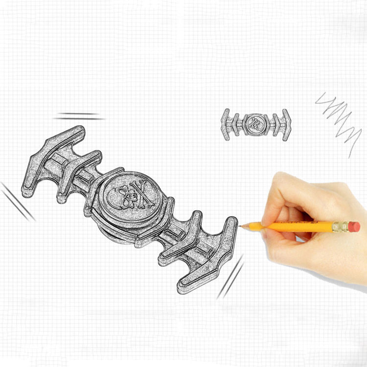 750x750 Skull Bone Fidget Spinner Hand Spinner Edc Decorate Fish Bone - Fidget Spinner Sketch
