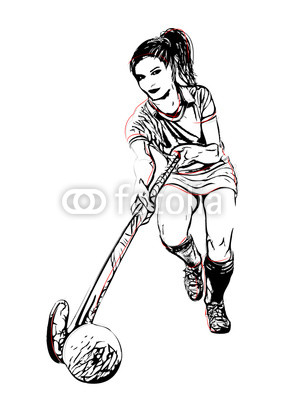 283x400 Field Hockey Player Dead Wall Mural Crap Wallpaper Murals - Field Hockey Sketch