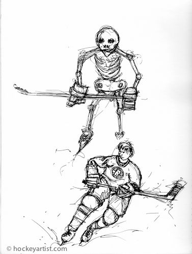377x500 Just Another Sticks And Bones Sketch. Playing Hockey. By Cam - Field Hockey Sketch