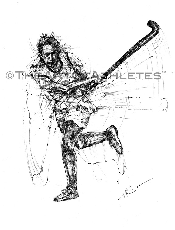 576x756 Field Hockey Drawings - Field Hockey Sketch