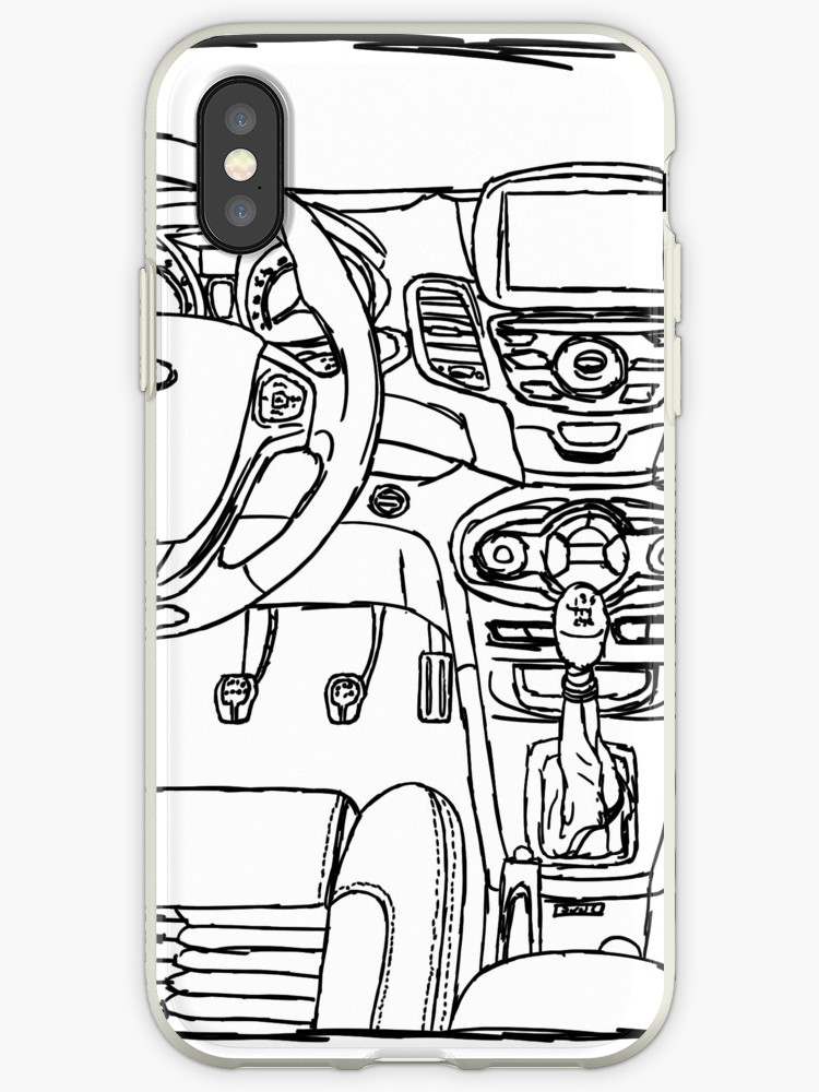 750x1000 Ford Fiesta St Interior Sketch Art Iphone Cases Amp Covers By - Fiesta Sketch