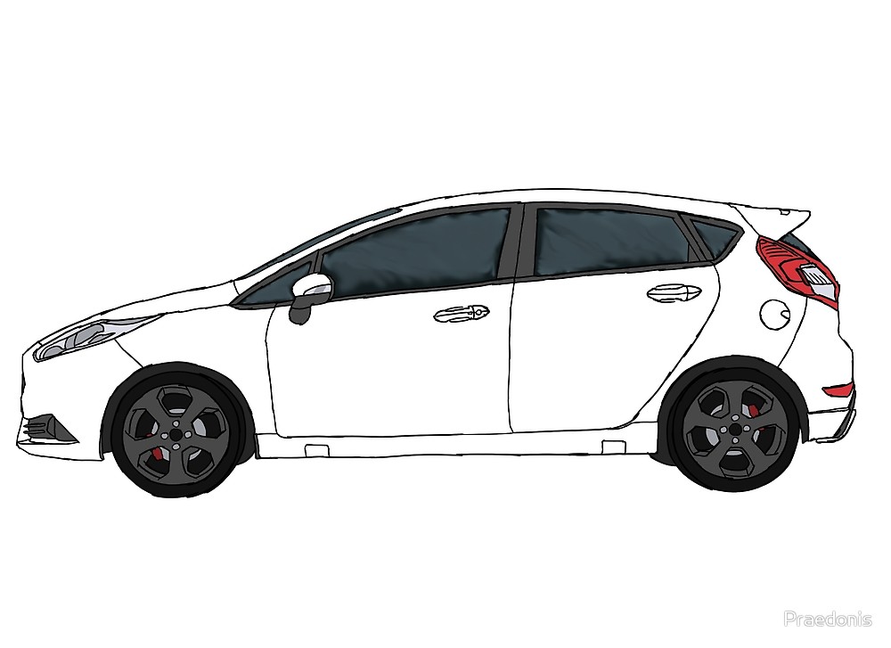 1000x727 Ford Fiesta St Sketch Art - Fiesta Sketch