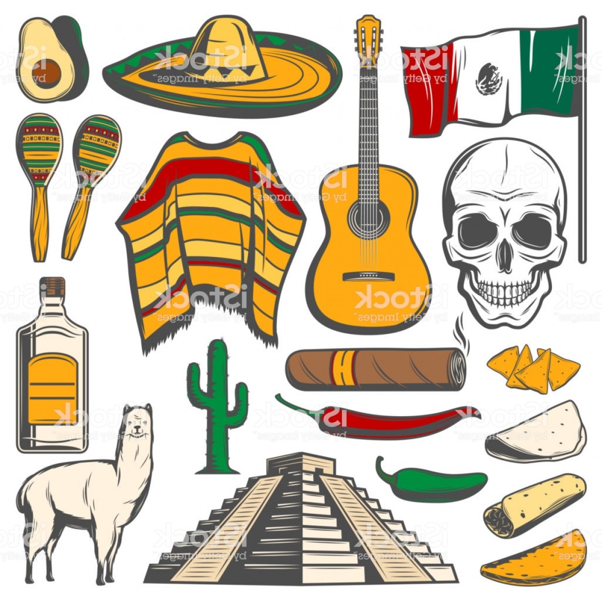 1227x1228 Mexican Cinco De Mayo Vector Fiesta Sketch Icons Gm Geekchicpro - Fiesta Sketch