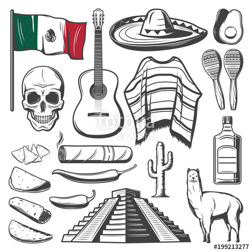 500x500 Cinco De Mayo Mexican Holiday Fiesta Party Sketch Stock Image And - Fiesta Sketch