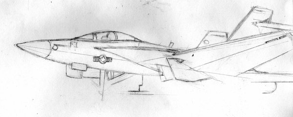 600x240 Fighter Jet Unfinished Sketch By Aoiyoru - Fighter Jet Sketch