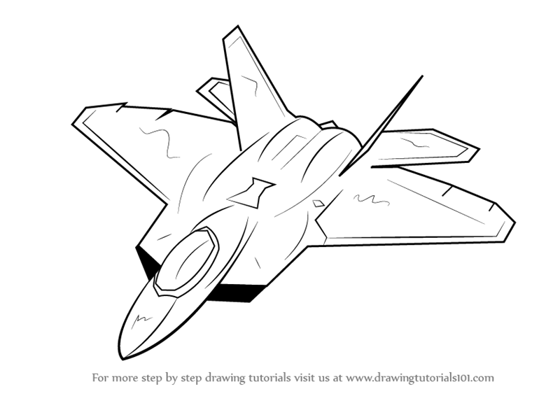 800x566 Learn How To Draw Lockheed Martin F 22 Raptor (Fighter Jets) Step -...
