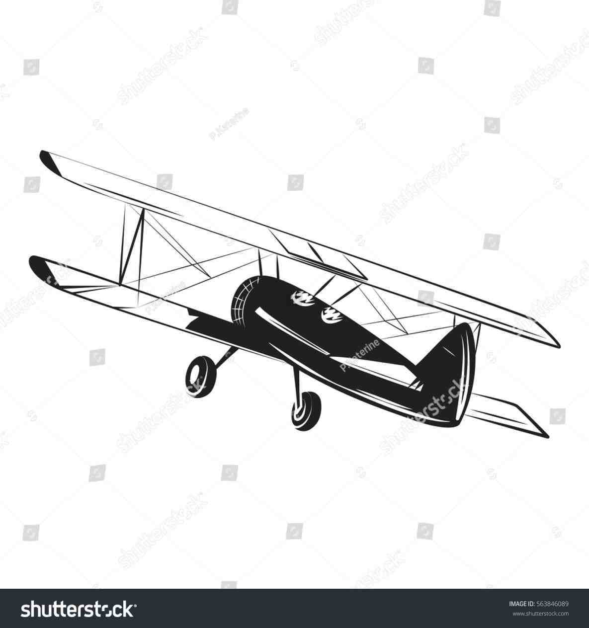 1185x1264 Old Vintage Airplane Sketch Airplane Biplane Piston Engine Sketch - Fighter Plane Sketch