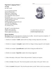 180x234 Figurative Language Poem 7 A Lady By Amy Lowell.pdf - Figurative Language Poem 1 Sketch
