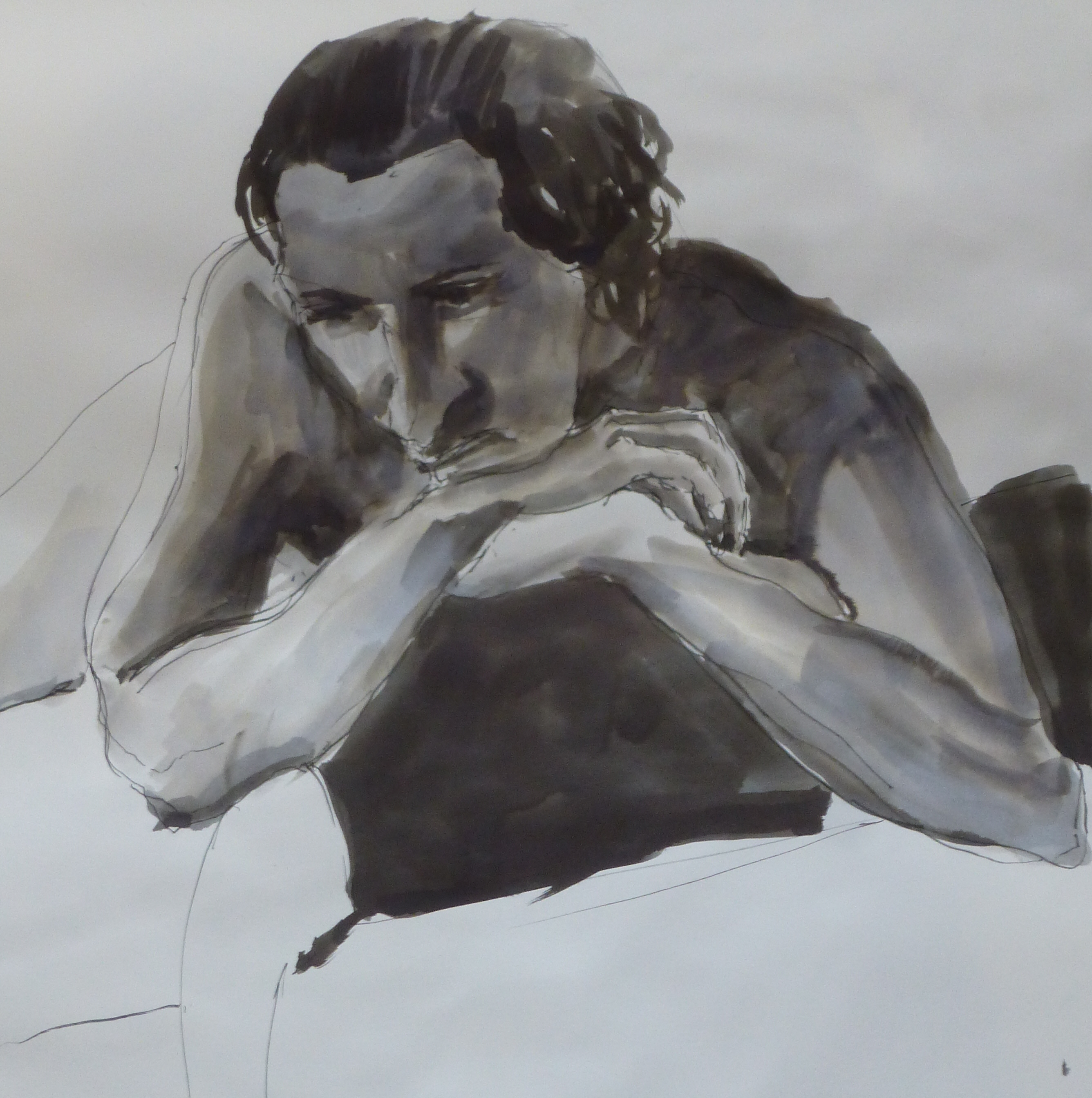 2672x2688 Three Figurative Sketches Pen Ink And Wash. Graham Mcquade - Figurative Sketches