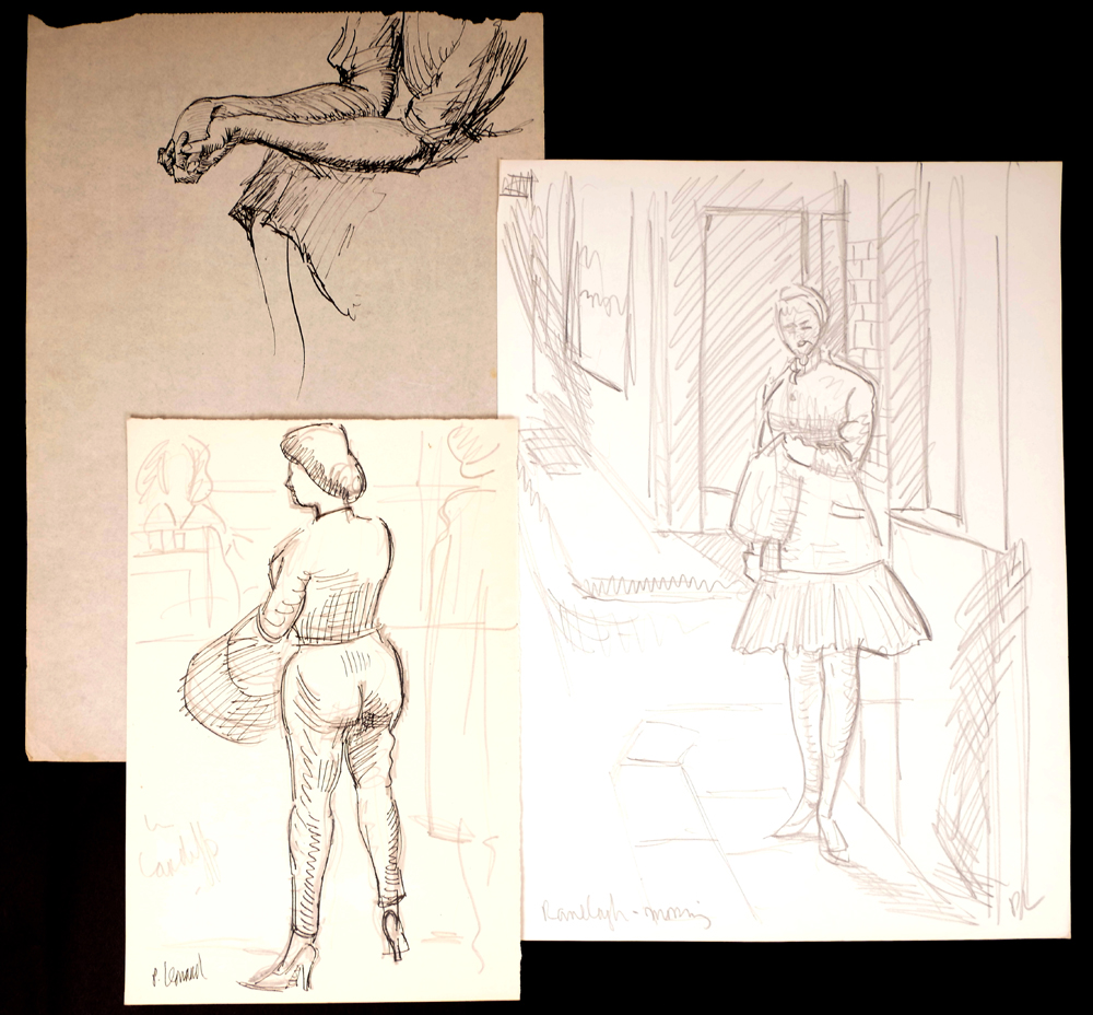 1000x928 Figurative Sketches (Set Of Twelve) By Patrick Leonard Hrha (1918 - Figurative Sketches