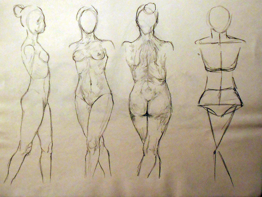 900x675 Female Figure Sketch Drawing By Alejandro Sanchez - Figure Sketch