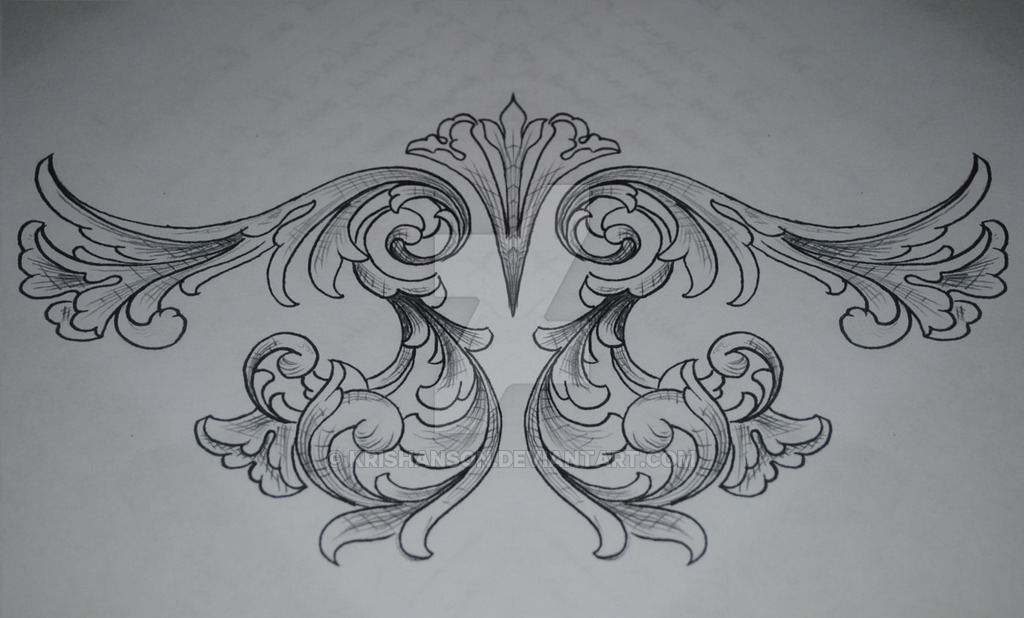 Filigree Under Bust Tattoo Request By Krishanson - Filigree Sketch. 