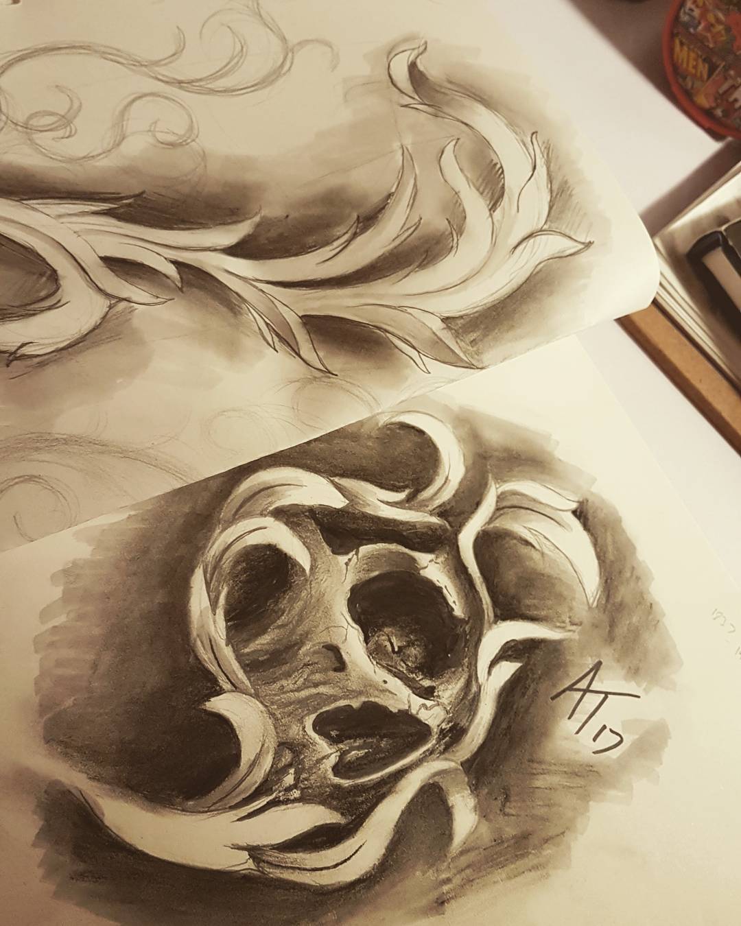 1080x1350 Skullandfiligree - Filigree Sketch