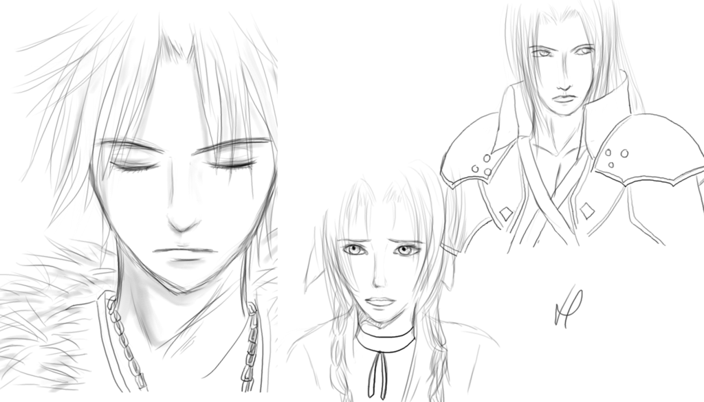 1024x585 Sketches Final Fantasy By Kaiserglanz - Final Fantasy Sketch