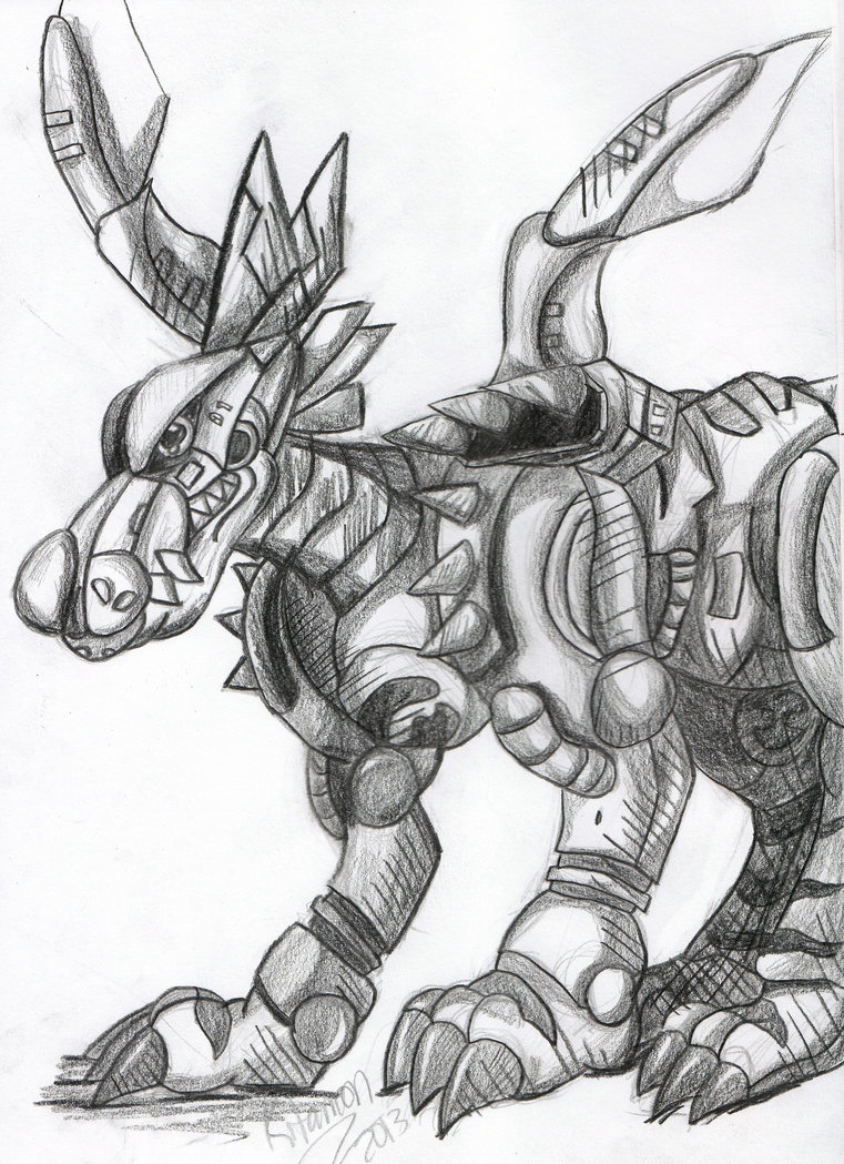 761x1049 Metalgarurumon Final Sketch By Kitamonplush - Final Sketch