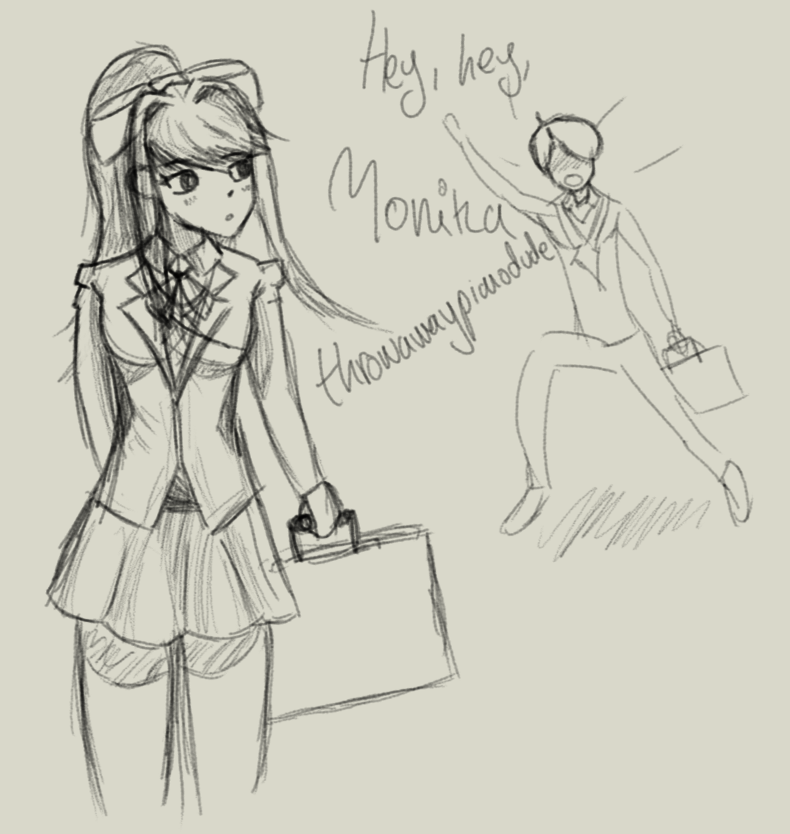 1152x1216 Oc Fanart] Final Sketch Monika! - Final Sketch