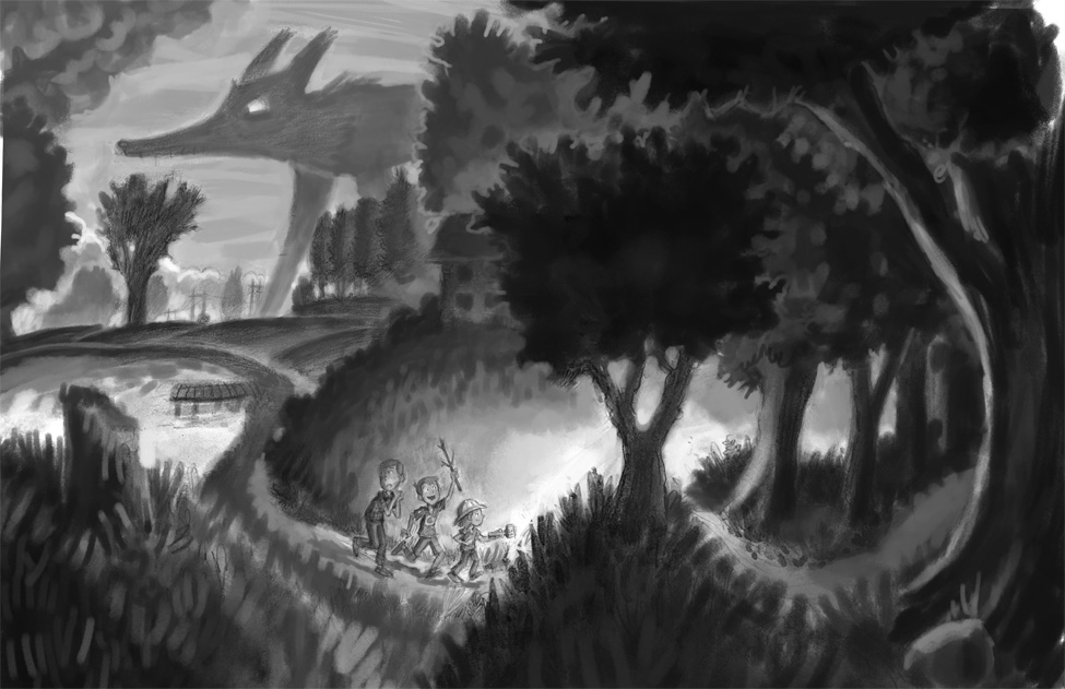 975x631 The Deep Dark Wolf (Final Sketch Process) - Final Sketch