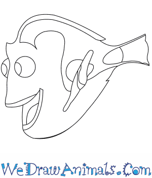 300x350 How To Draw Dory From Finding Nemo - Finding Dory Sketch