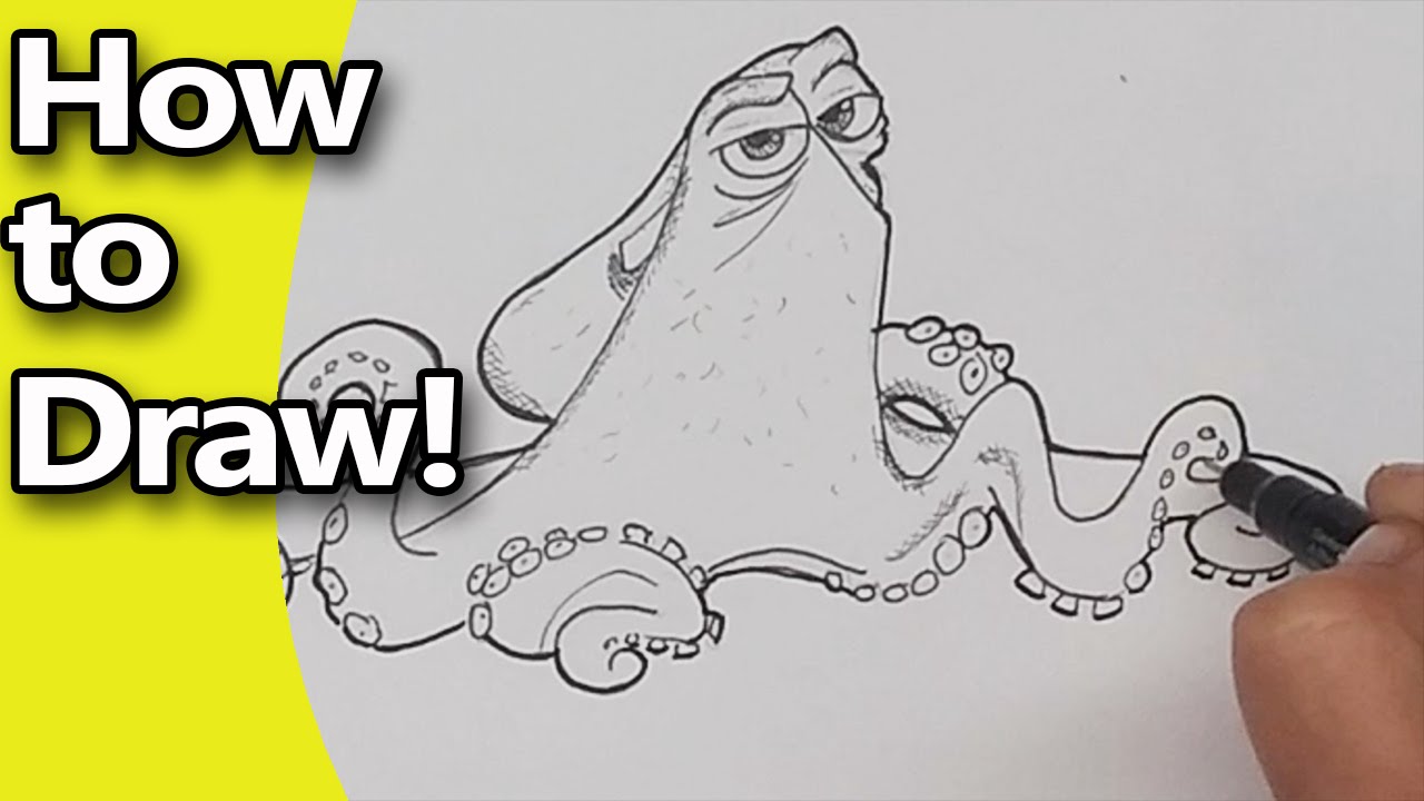 1280x720 How To Draw Finding Dory Charcters Hank The Octopus Narrated - Finding Dory Sketch