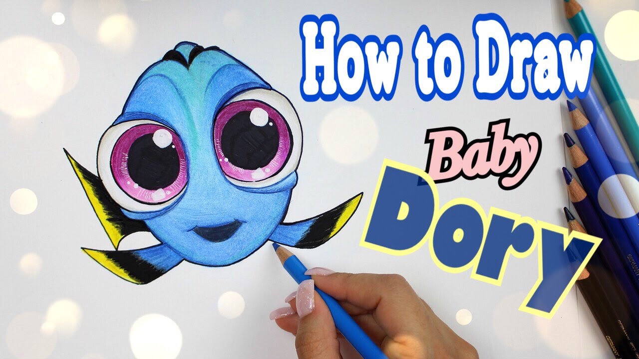 1280x720 How To Draw Baby Dory From Finding Dory - Finding Dory Sketch